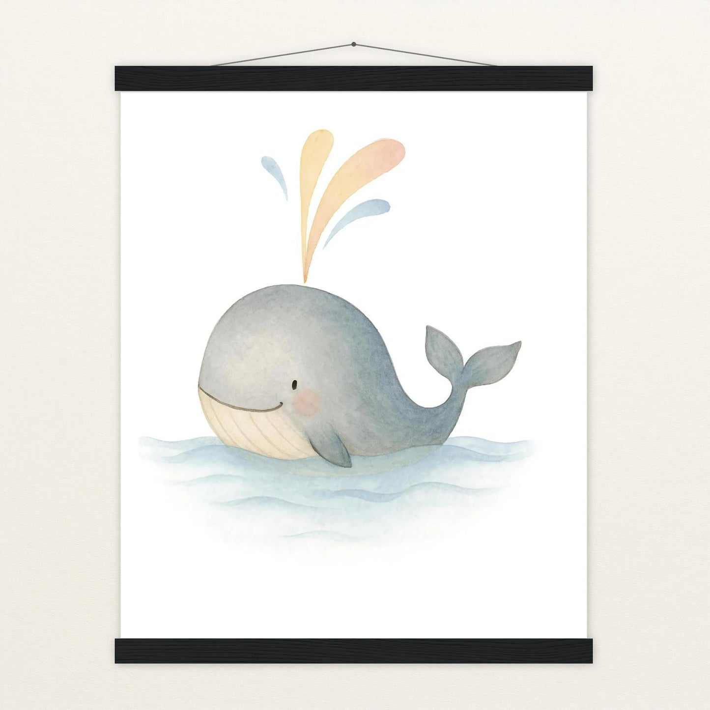 Willi der Wal - Motiv: "Freude" Poster mit Leisten von tinylearner