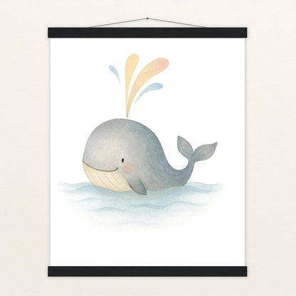 Willi der Wal - Motiv: "Freude" Poster mit Leisten von tinylearner