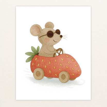 Mimi die Maus - Motiv: "Erdbeerwagen" Poster von tinylearner