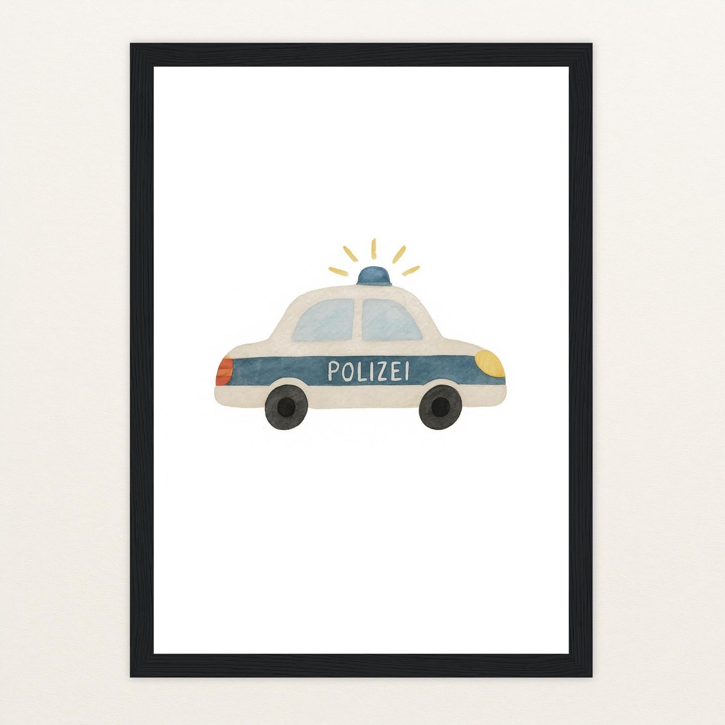 Polizei Poster mit Holzrahmen von tinylearner