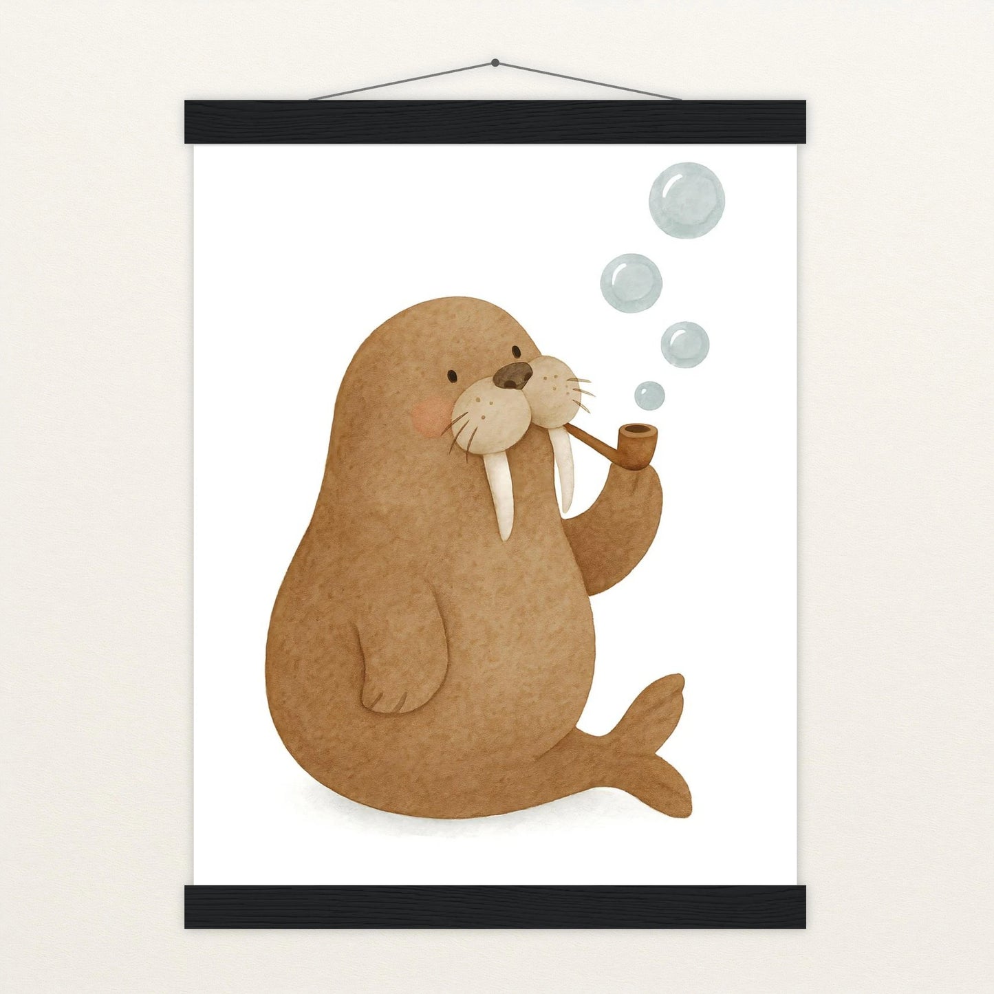 Wally das Walross - Motiv: "Blubbern" Poster mit Leisten von tinylearner