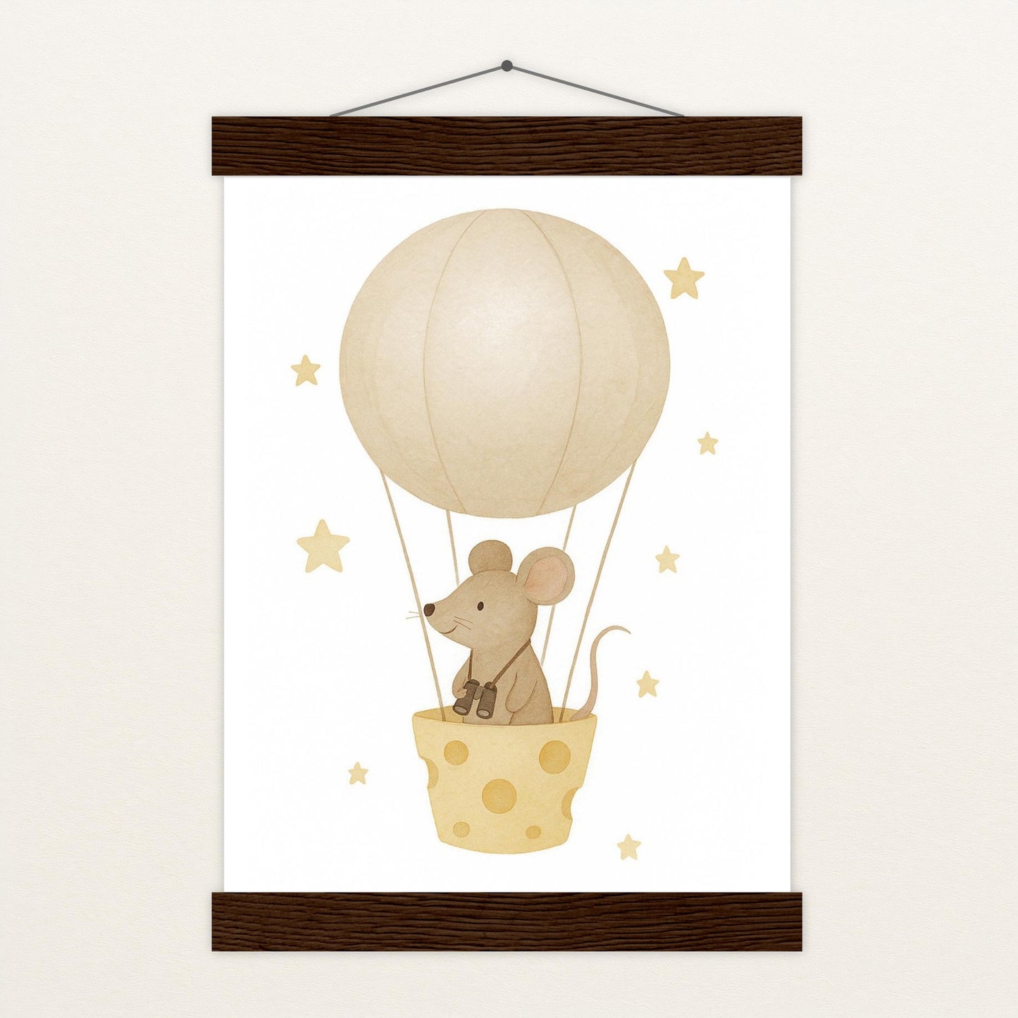 Mimi die Maus - Motiv: "Heißluftballon" Poster mit Leisten von tinylearner