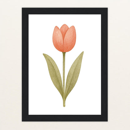 Tulpe Poster mit Holzrahmen von tinylearner