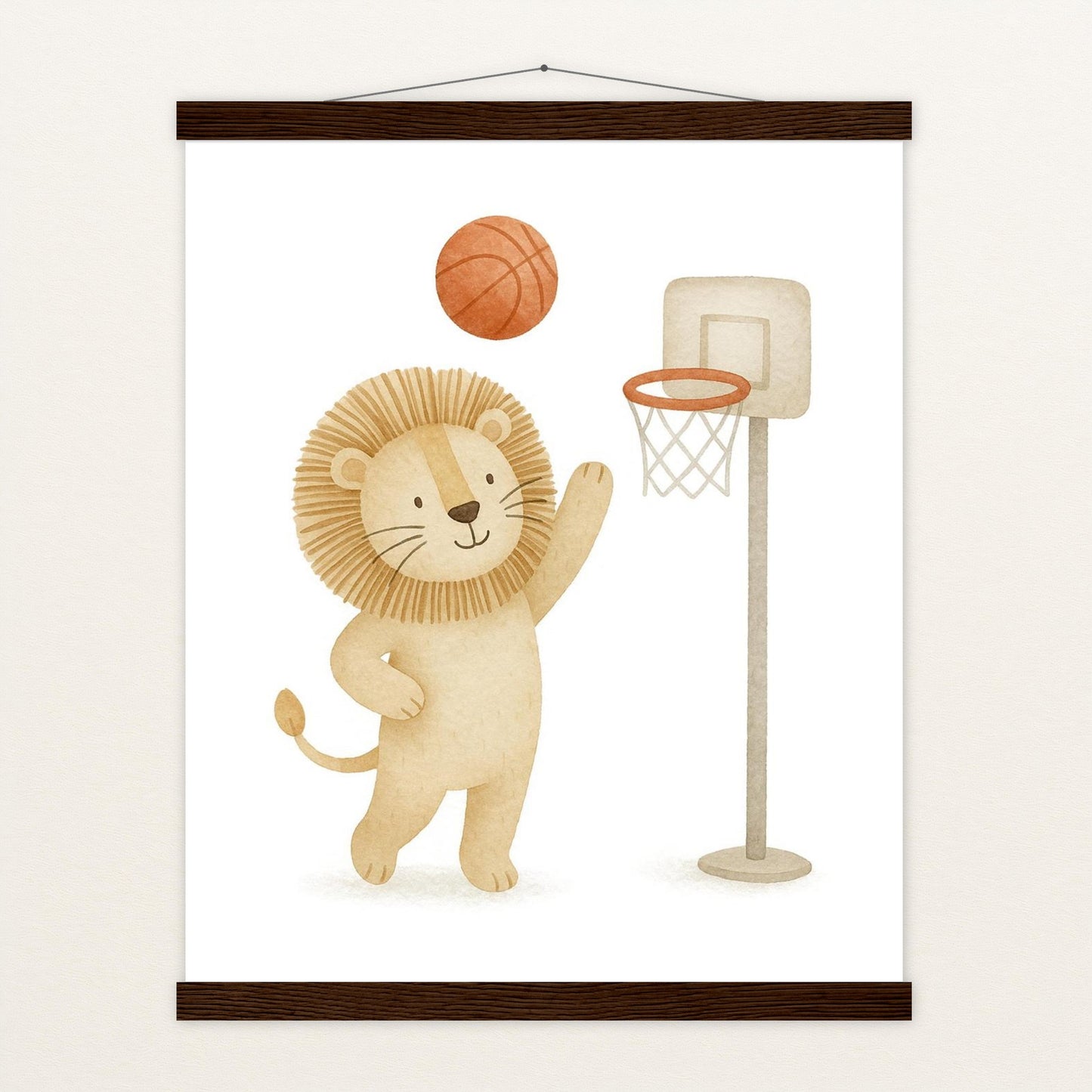 Leo der Löwe - Motiv: "Basketball" Poster mit Leisten von tinylearner