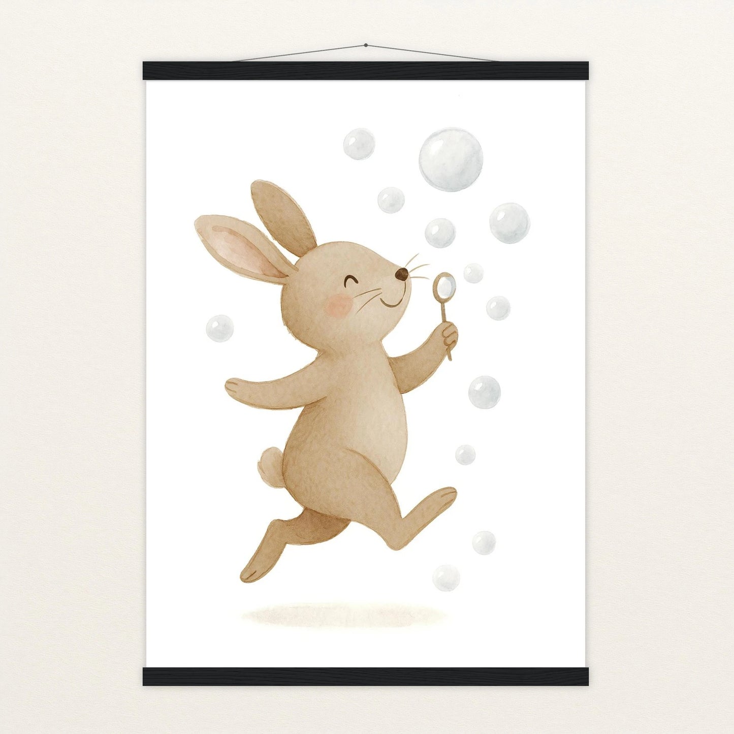 Holly der Hase - Motiv: "Seifenblasen" Poster mit Leisten von tinylearner