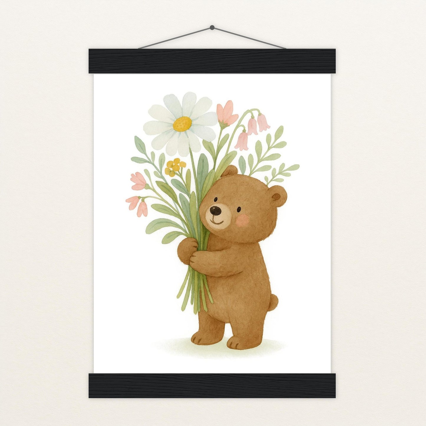 Balu der Bär - Motiv: "Blumenstrauß" Poster mit Leisten von tinylearner