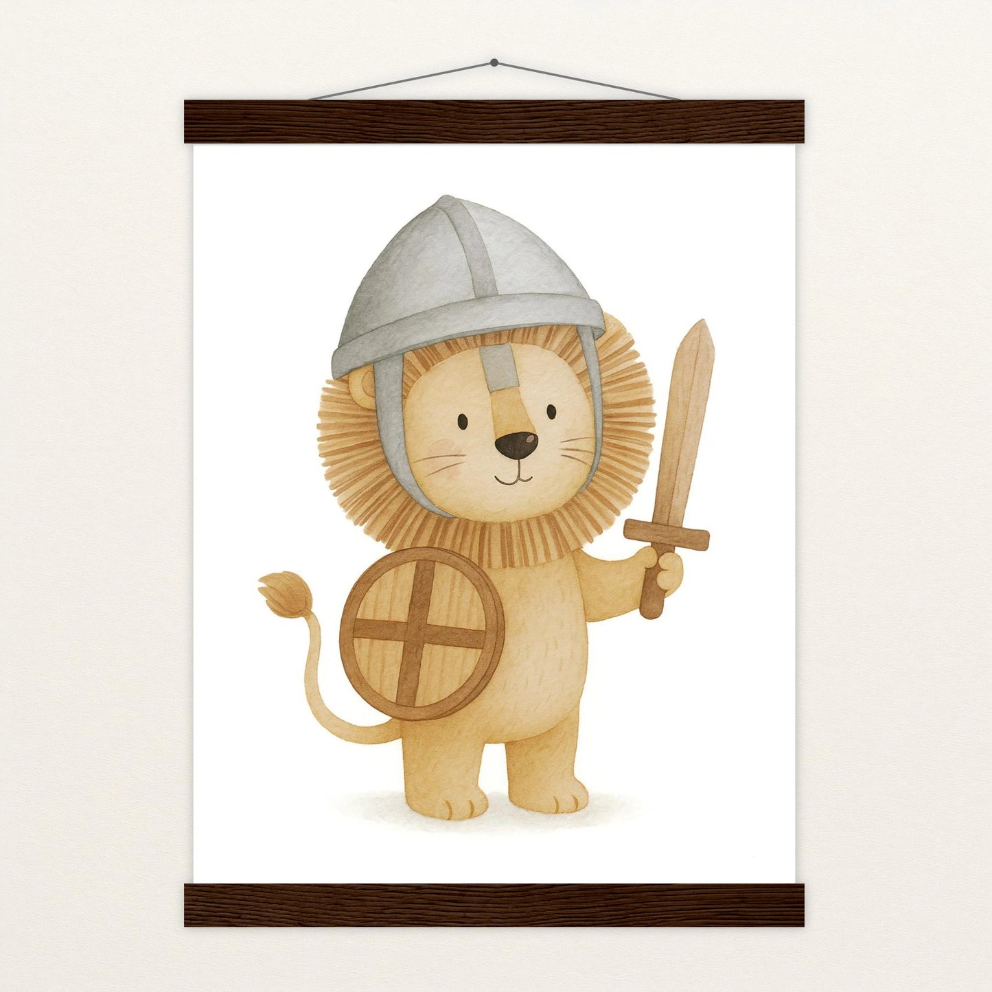 Leo der Löwe - Motiv: "Ritter" Poster mit Leisten von tinylearner