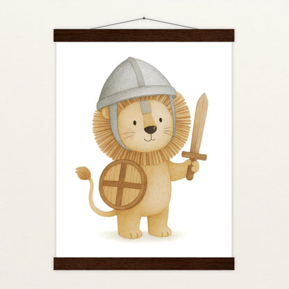 Leo der Löwe - Motiv: "Ritter" Poster mit Leisten von tinylearner
