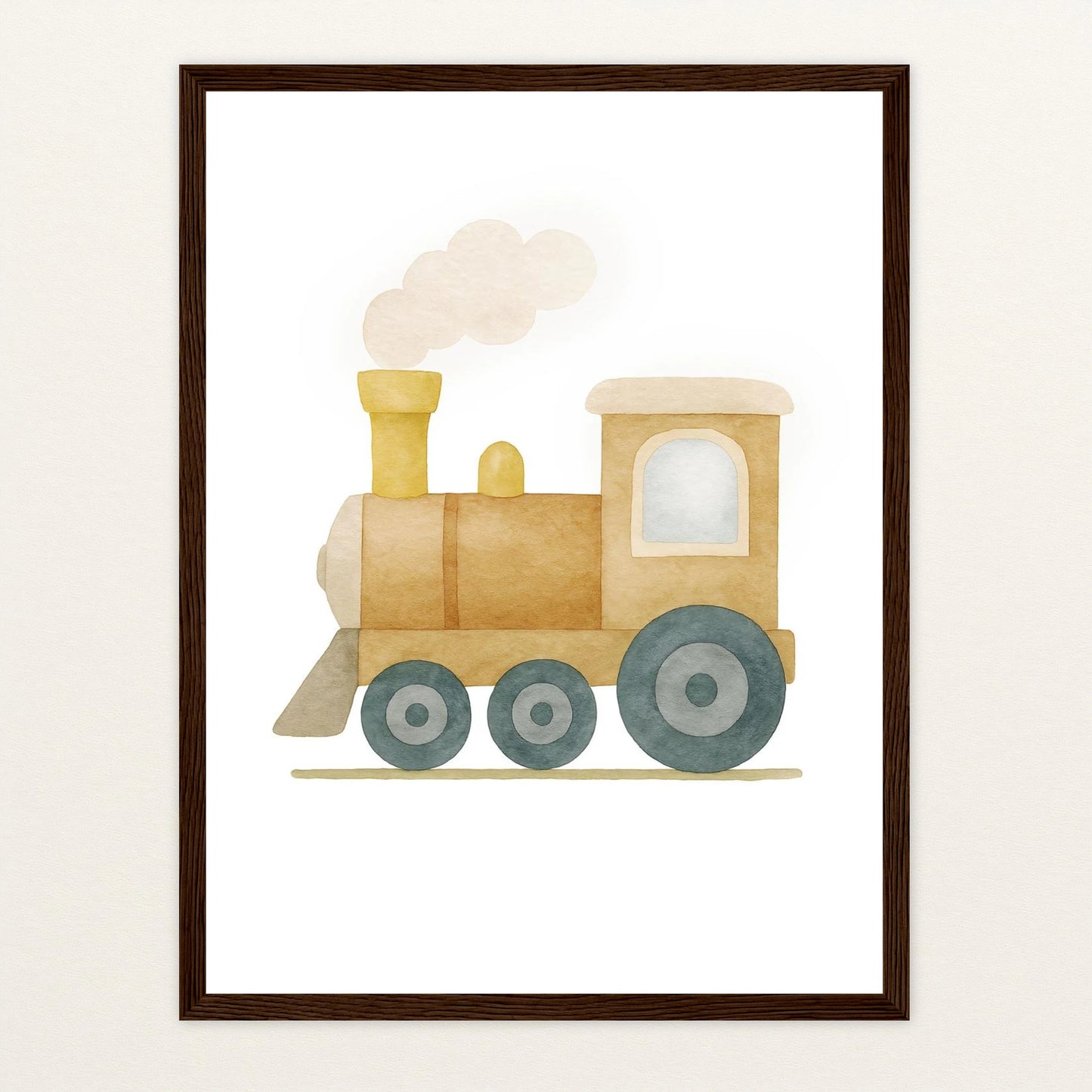 Lokomotive Poster mit Holzrahmen von tinylearner