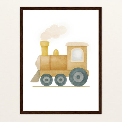 Lokomotive Poster mit Holzrahmen von tinylearner
