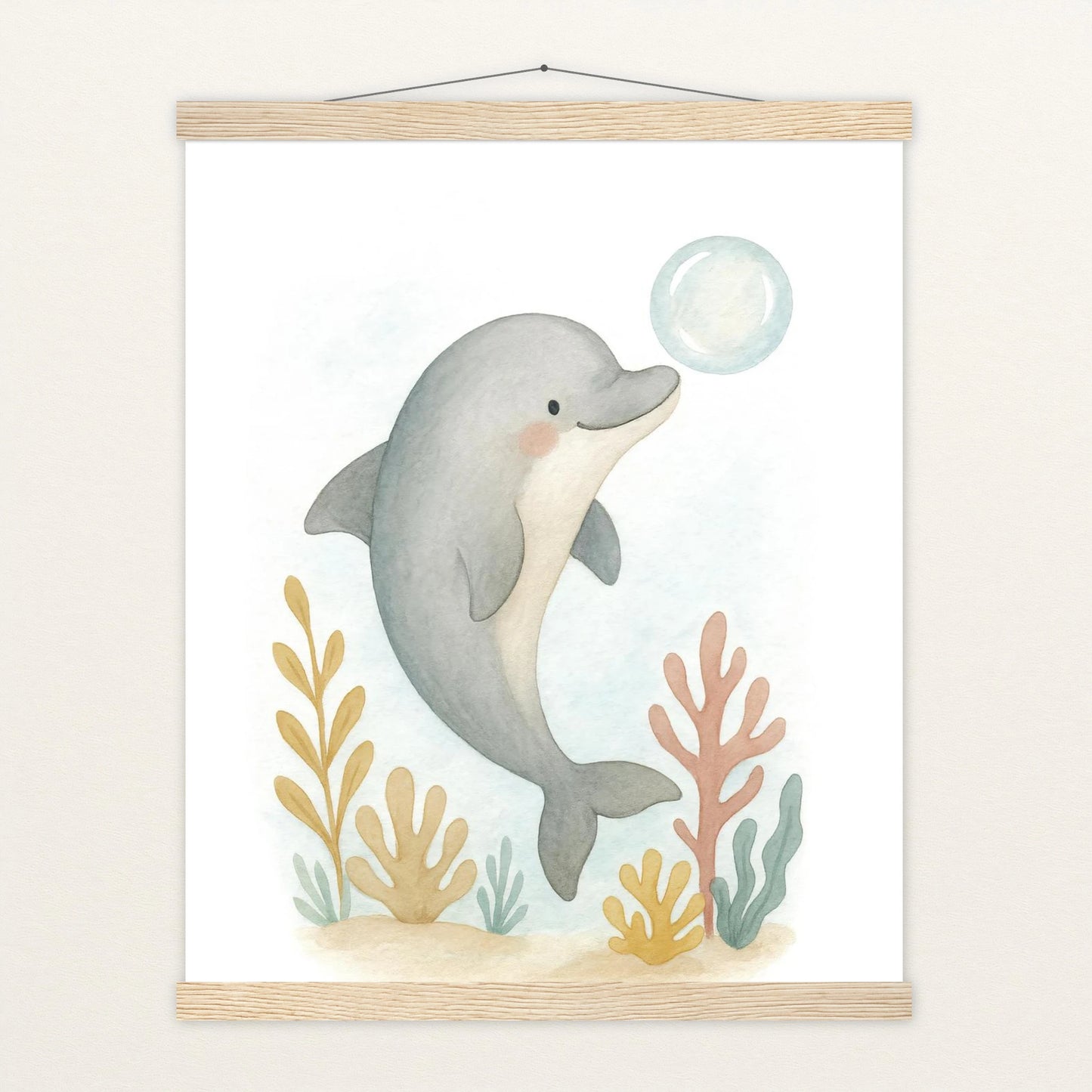 Dora der Delfin - Motiv: "Luftblase" Poster mit Leisten von tinylearner