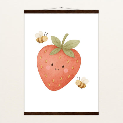 Obst: Erdbeere Poster mit Leisten von tinylearner