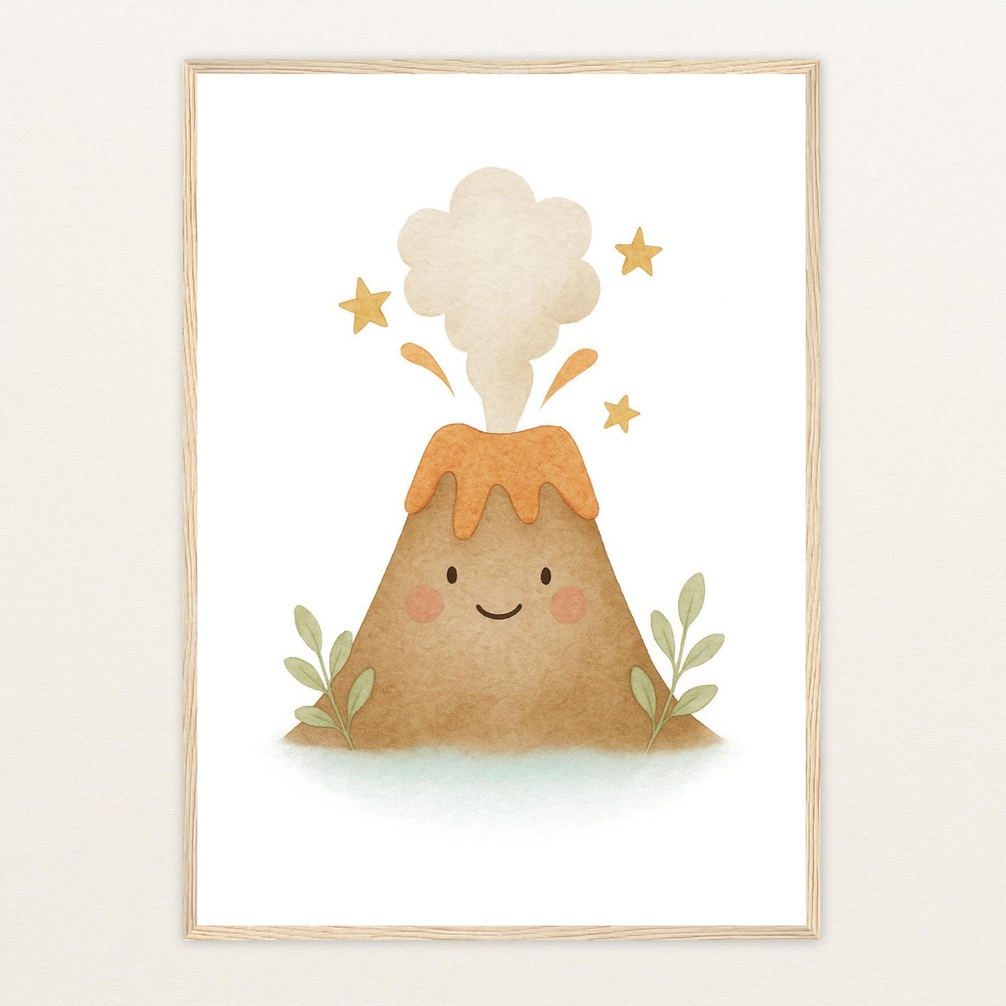 Vulkan Poster mit Holzrahmen von tinylearner