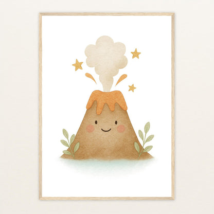 Vulkan Poster mit Holzrahmen von tinylearner
