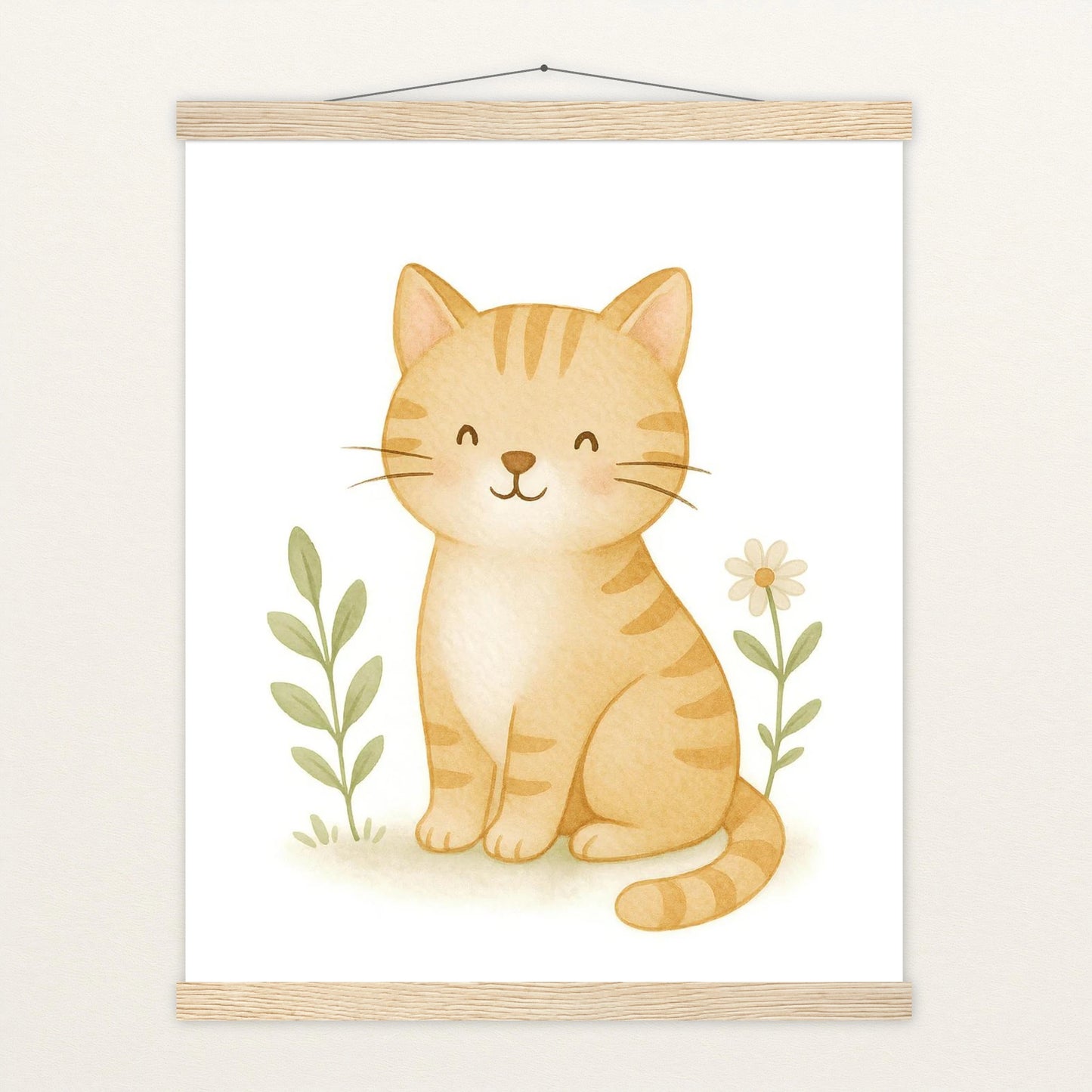 Kira die Katze Poster mit Leisten von tinylearner