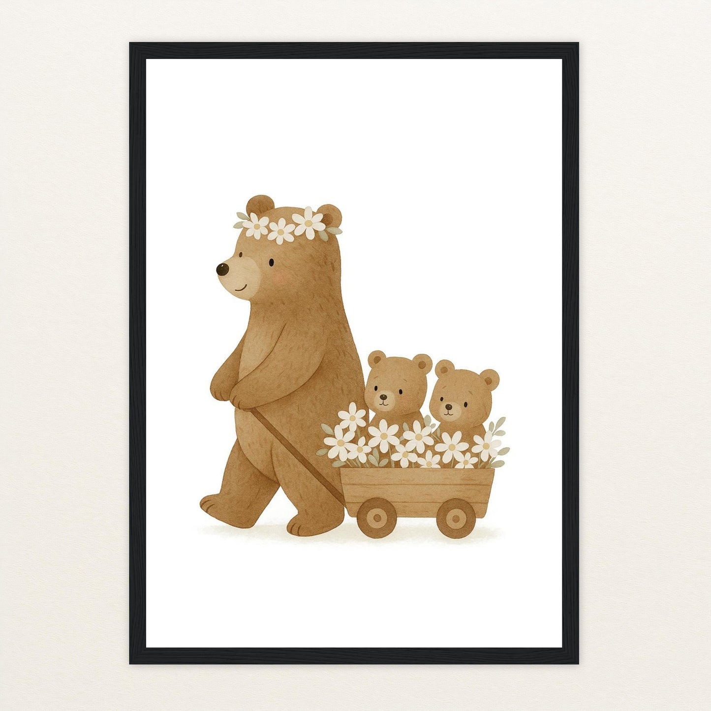 Balu der Bär - Motiv: "Bollerwagen" Poster mit Holzrahmen von tinylearner