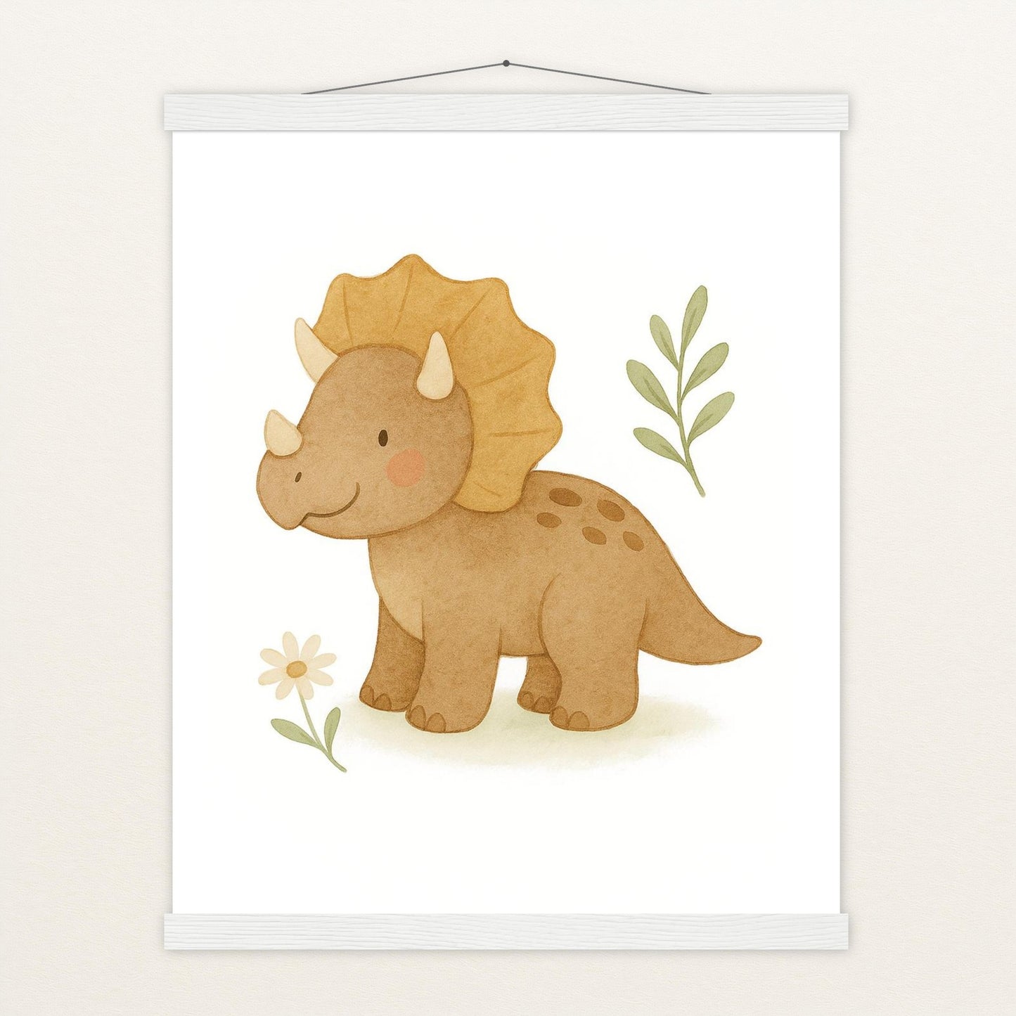 Dinosaurier Triceratops Poster mit Leisten von tinylearner