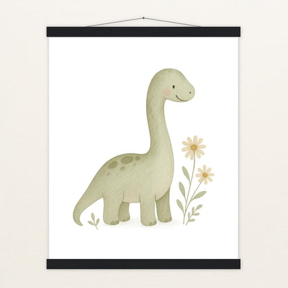 Dinosaurier Brachiosaurus Poster mit Leisten von tinylearner