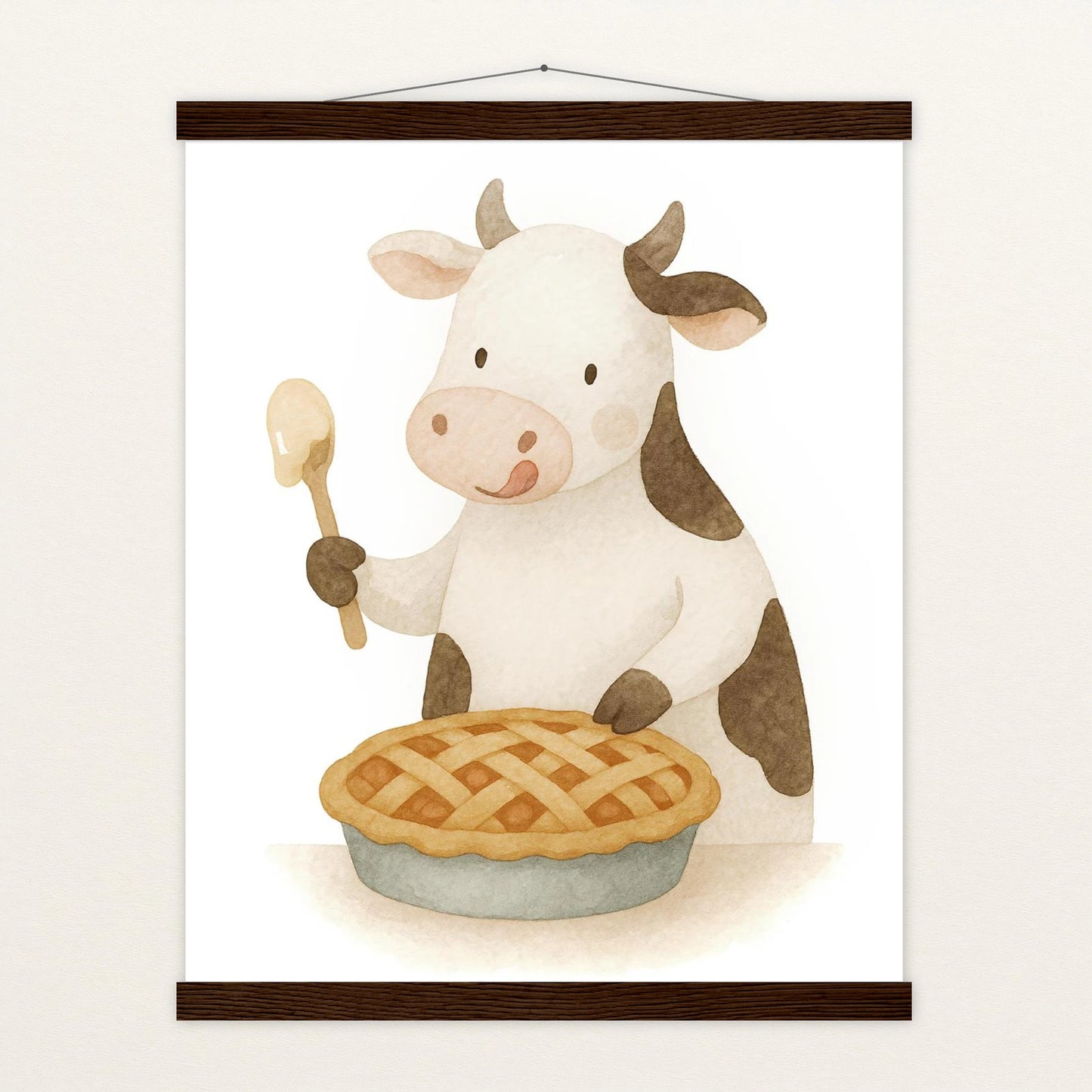 Klara die Kuh - Motiv: "Kuchen" Poster mit Leisten von tinylearner