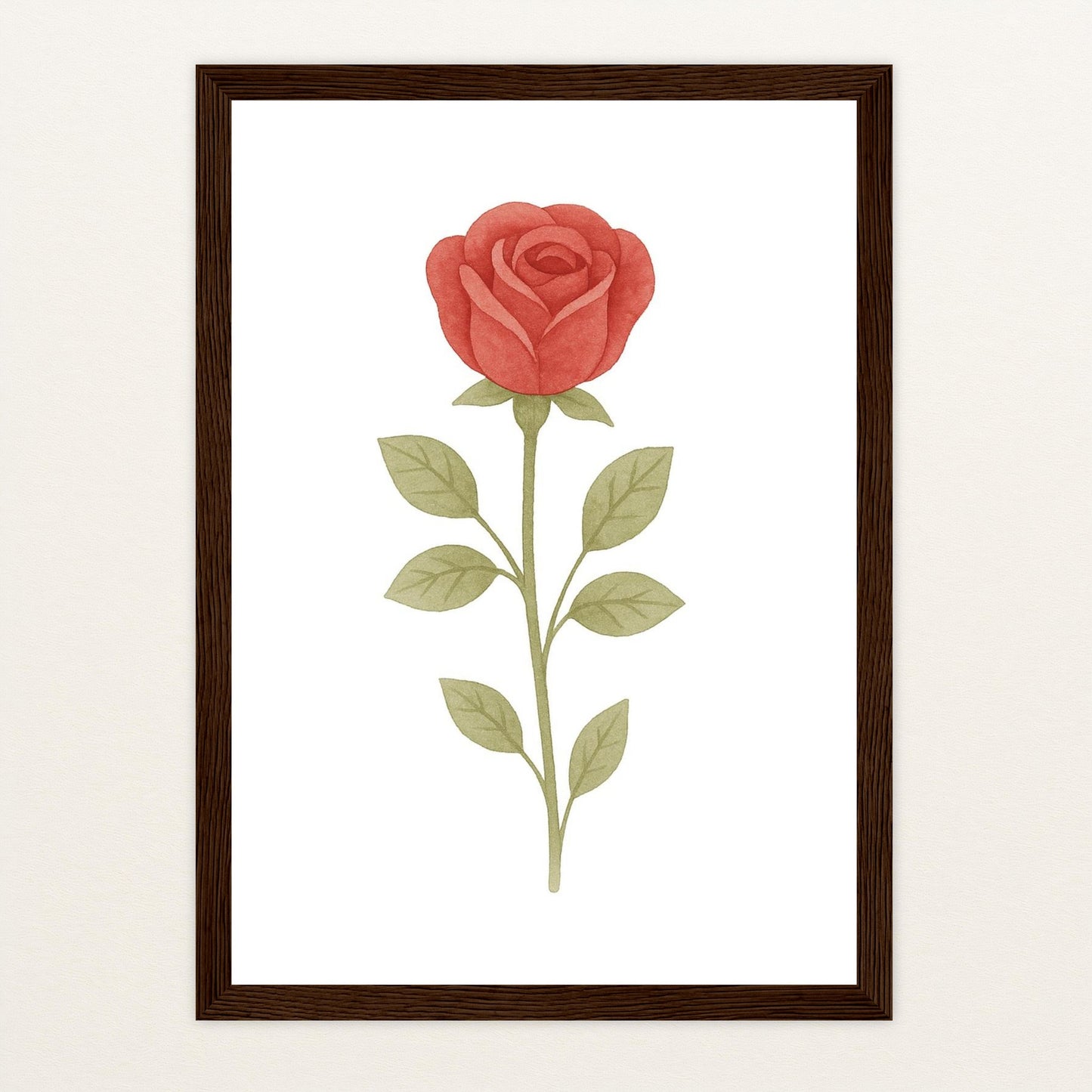 Rose Poster mit Holzrahmen von tinylearner