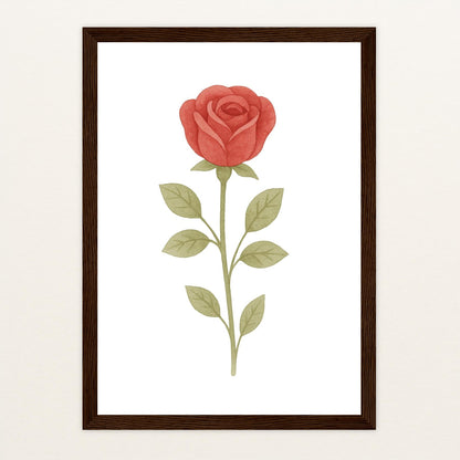 Rose Poster mit Holzrahmen von tinylearner