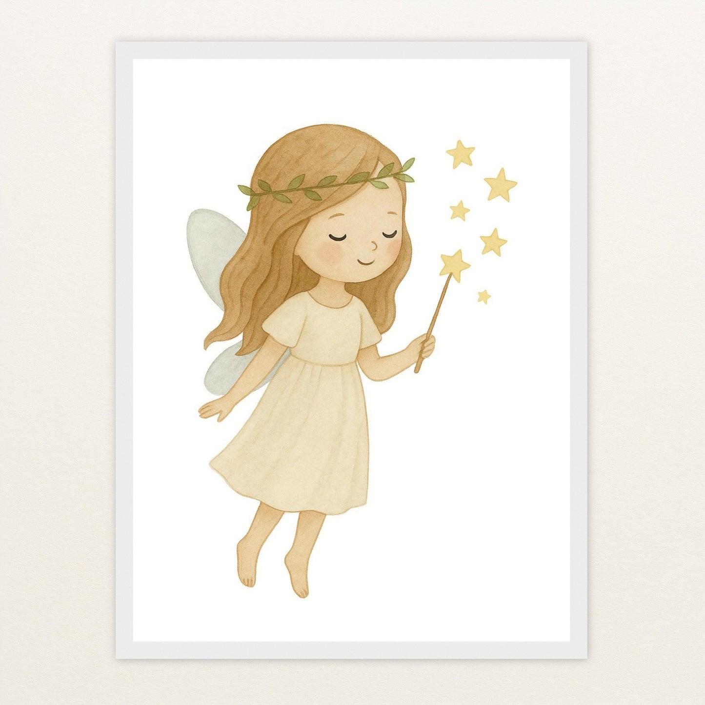 Fina die Fee Poster mit Holzrahmen von tinylearner