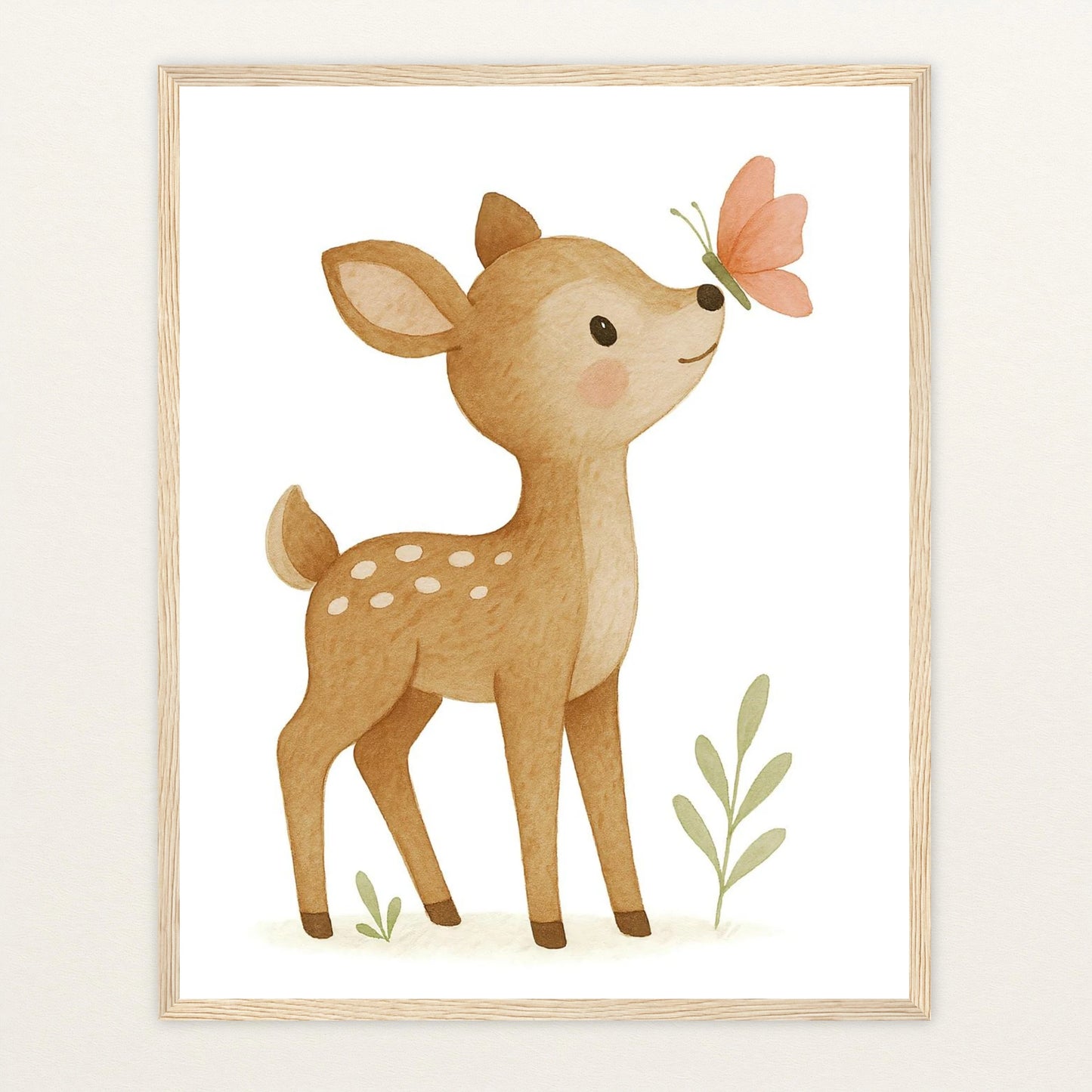 Ria das Reh - Motiv: "Schmetterling" Poster mit Holzrahmen von tinylearner