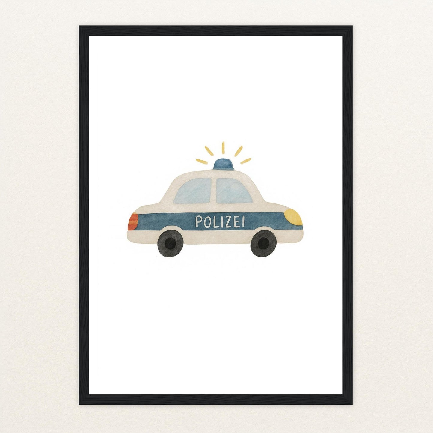 Polizei Poster mit Holzrahmen von tinylearner