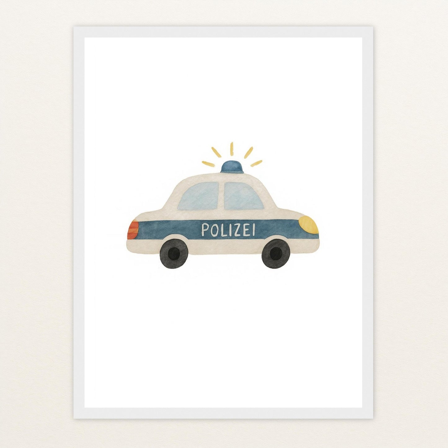 Polizei Poster mit Holzrahmen von tinylearner