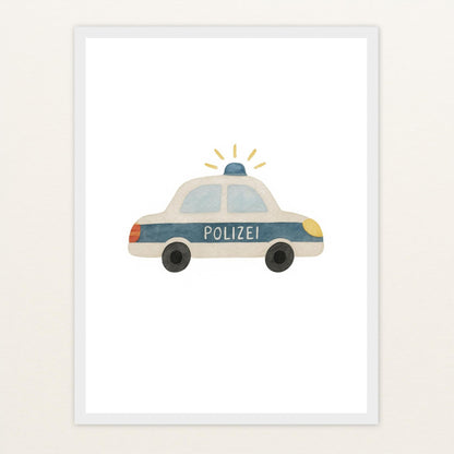 Polizei Poster mit Holzrahmen von tinylearner