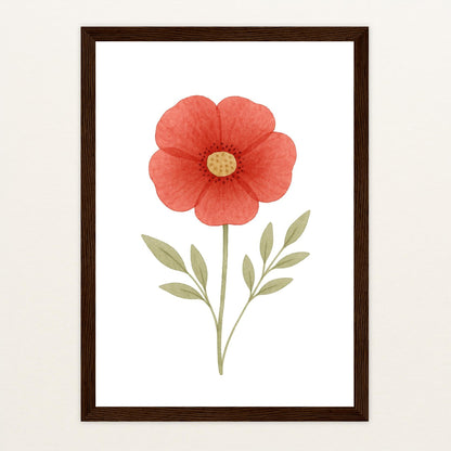 Mohnblume Poster mit Holzrahmen von tinylearner