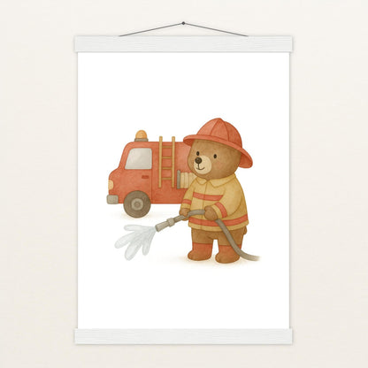 Balu der Bär - Motiv: "Feuerwehr" Poster mit Leisten von tinylearner