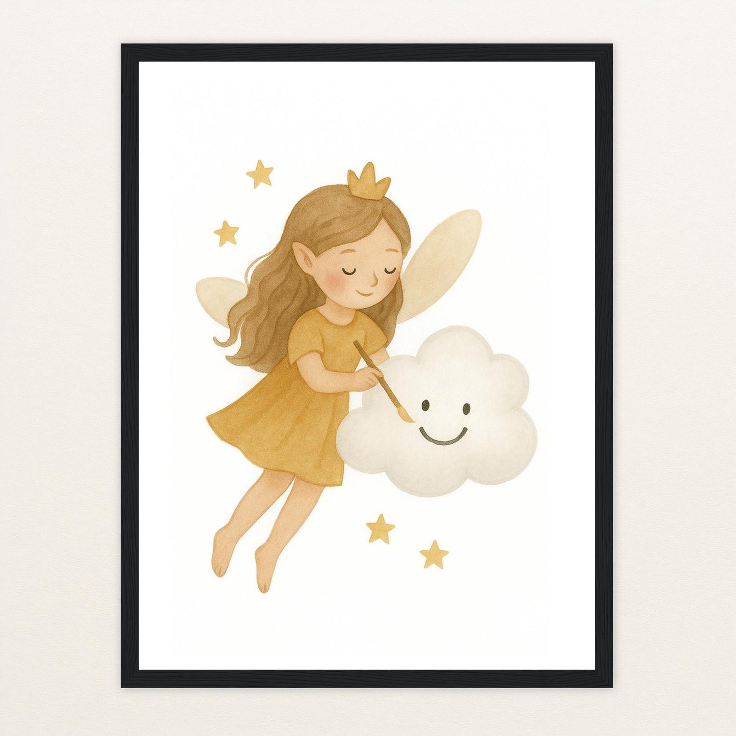 Fina die Fee - Motiv: "Wolke" Poster mit Holzrahmen von tinylearner