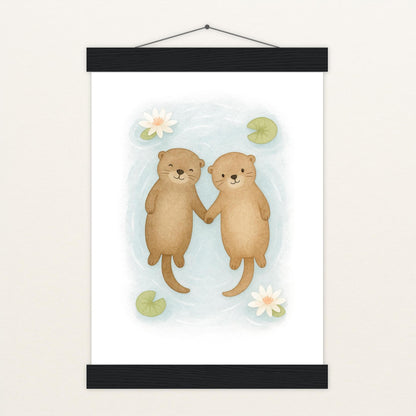 Otti der Otter Poster mit Leisten von tinylearner