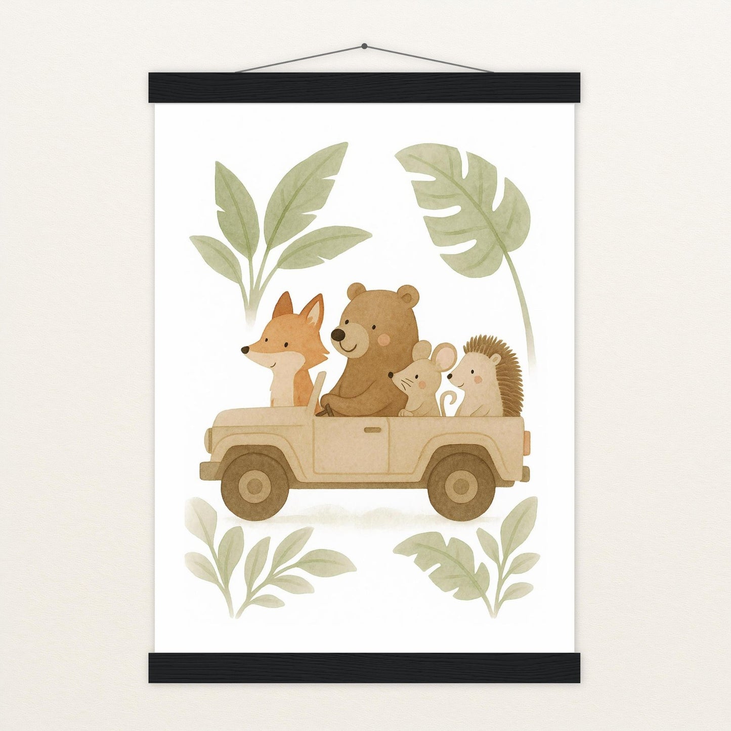 Tierfreunde - Motiv: "Safari" Poster mit Leisten von tinylearner
