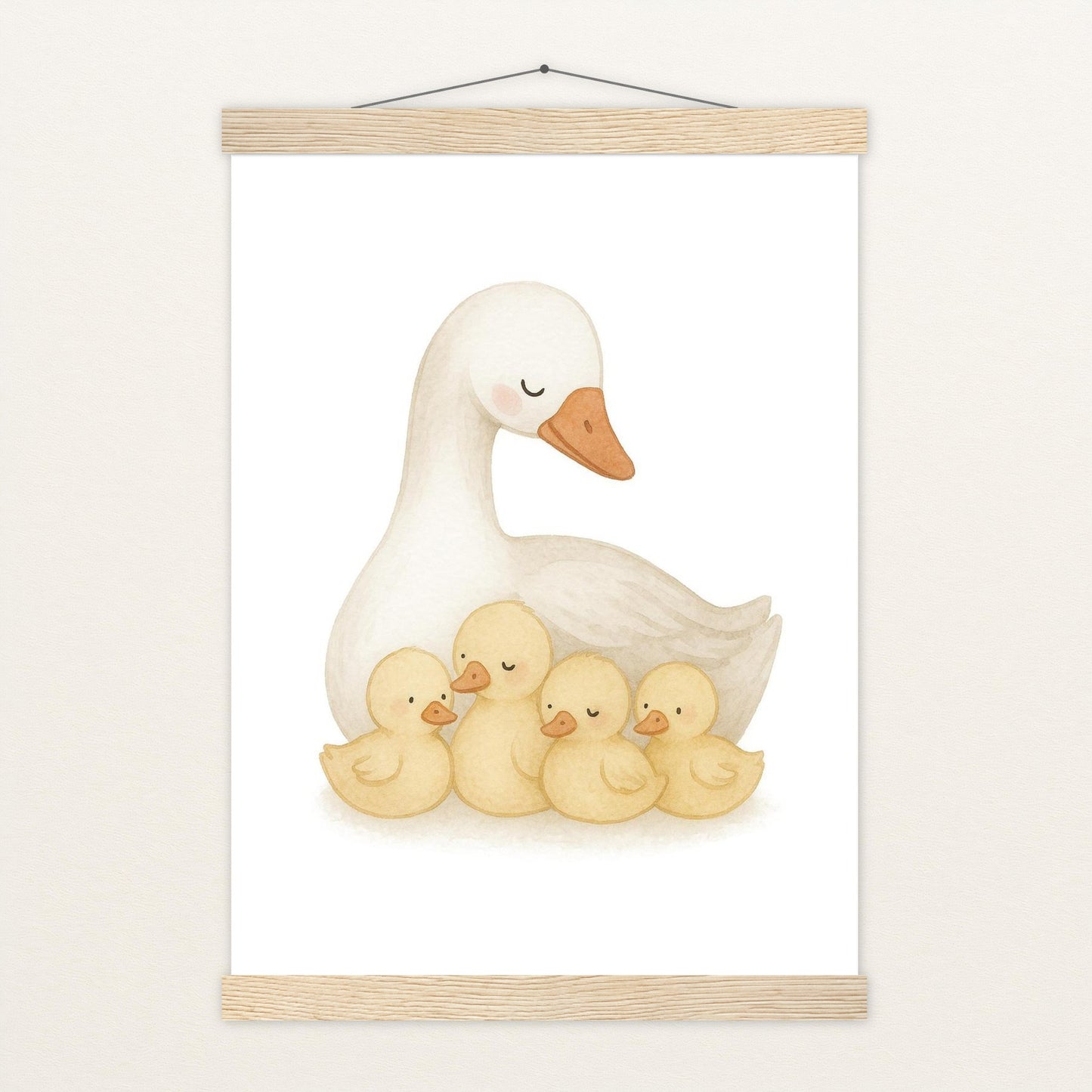 Gusi die Gans - Motiv: "Familie" Poster mit Leisten von tinylearner