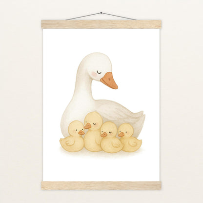 Gusi die Gans - Motiv: "Familie" Poster mit Leisten von tinylearner