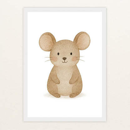 Mimi die Maus Poster mit Holzrahmen von tinylearner