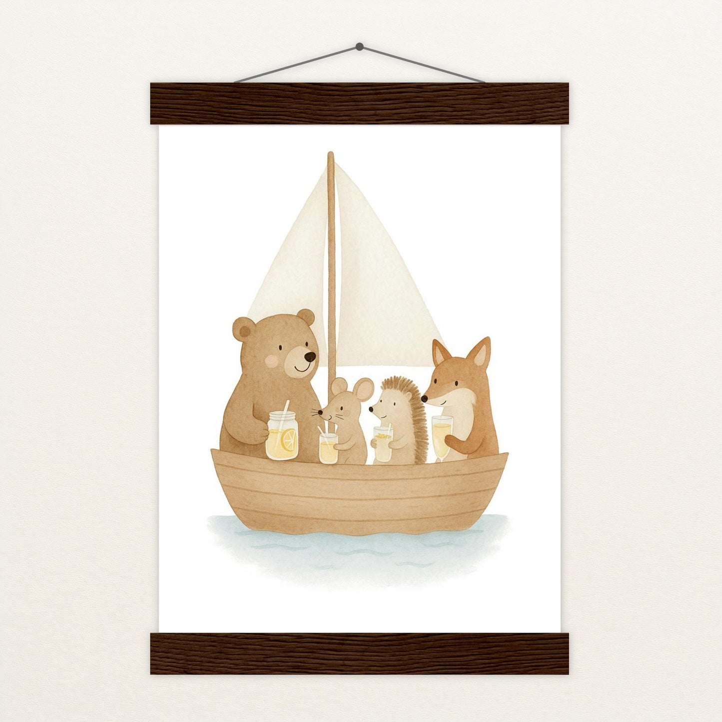 Tierfreunde - Motiv: "Segelschiff" Poster mit Leisten von tinylearner