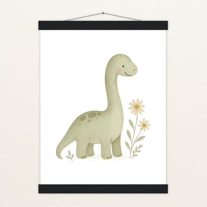 Dinosaurier Brachiosaurus Poster mit Leisten von tinylearner