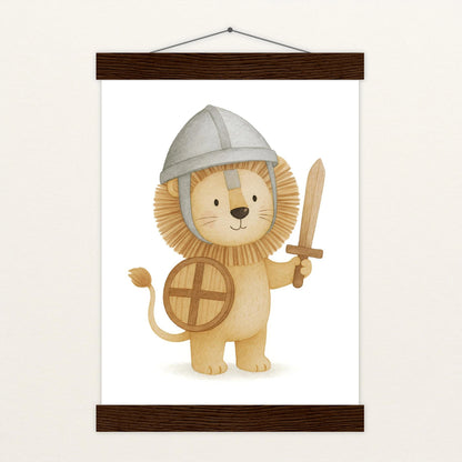 Leo der Löwe - Motiv: "Ritter" Poster mit Leisten von tinylearner