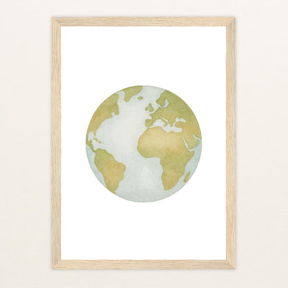 Erde Poster mit Holzrahmen von tinylearner