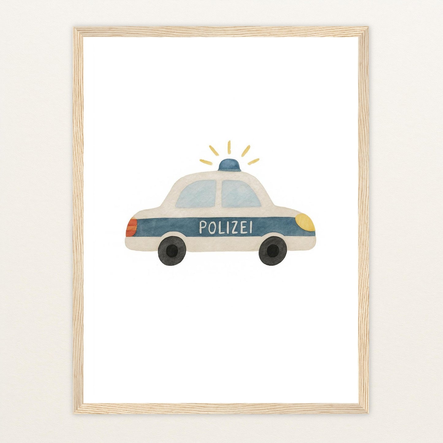 Polizei Poster mit Holzrahmen von tinylearner