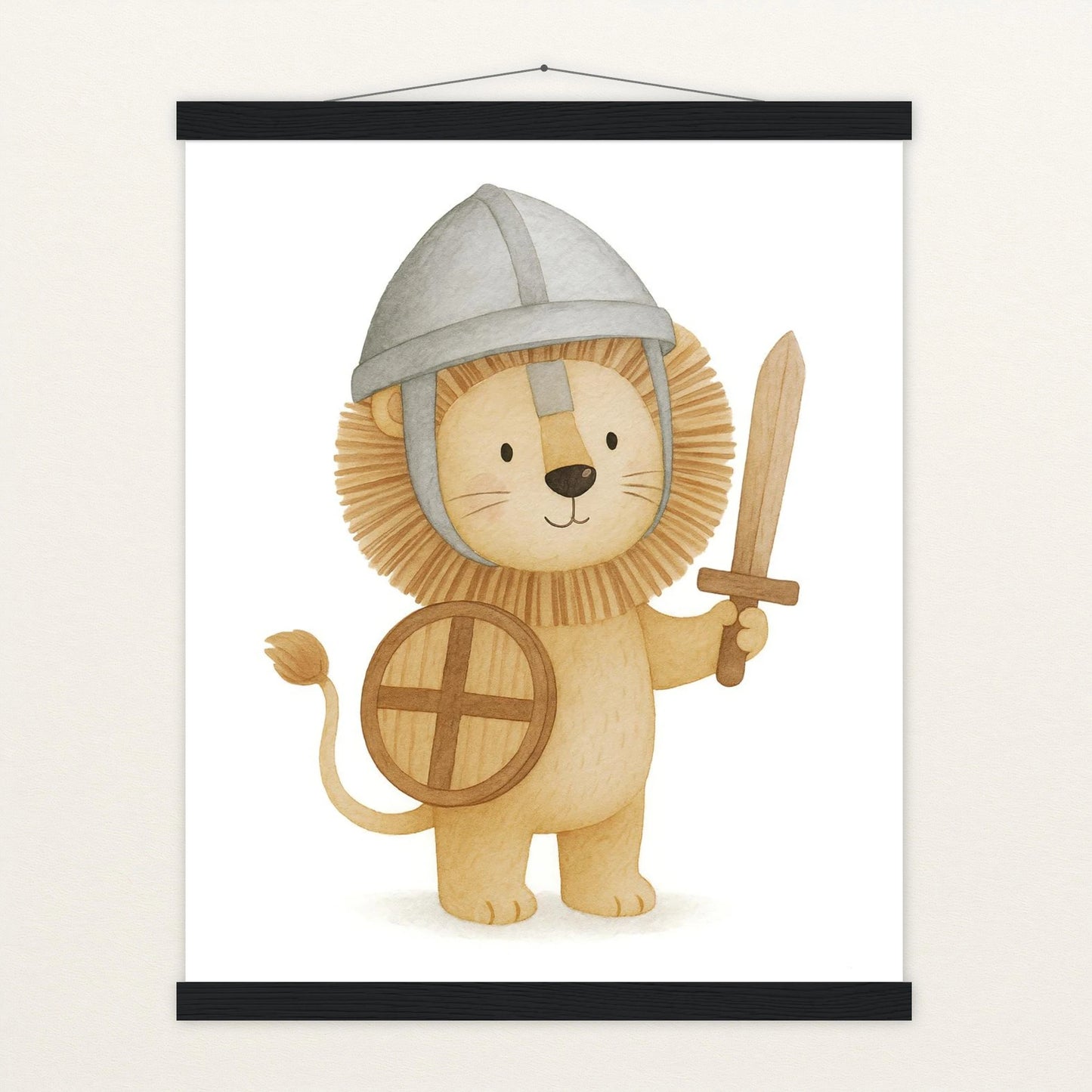 Leo der Löwe - Motiv: "Ritter" Poster mit Leisten von tinylearner