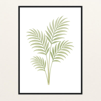 Howea-Blatt Poster mit Holzrahmen von tinylearner