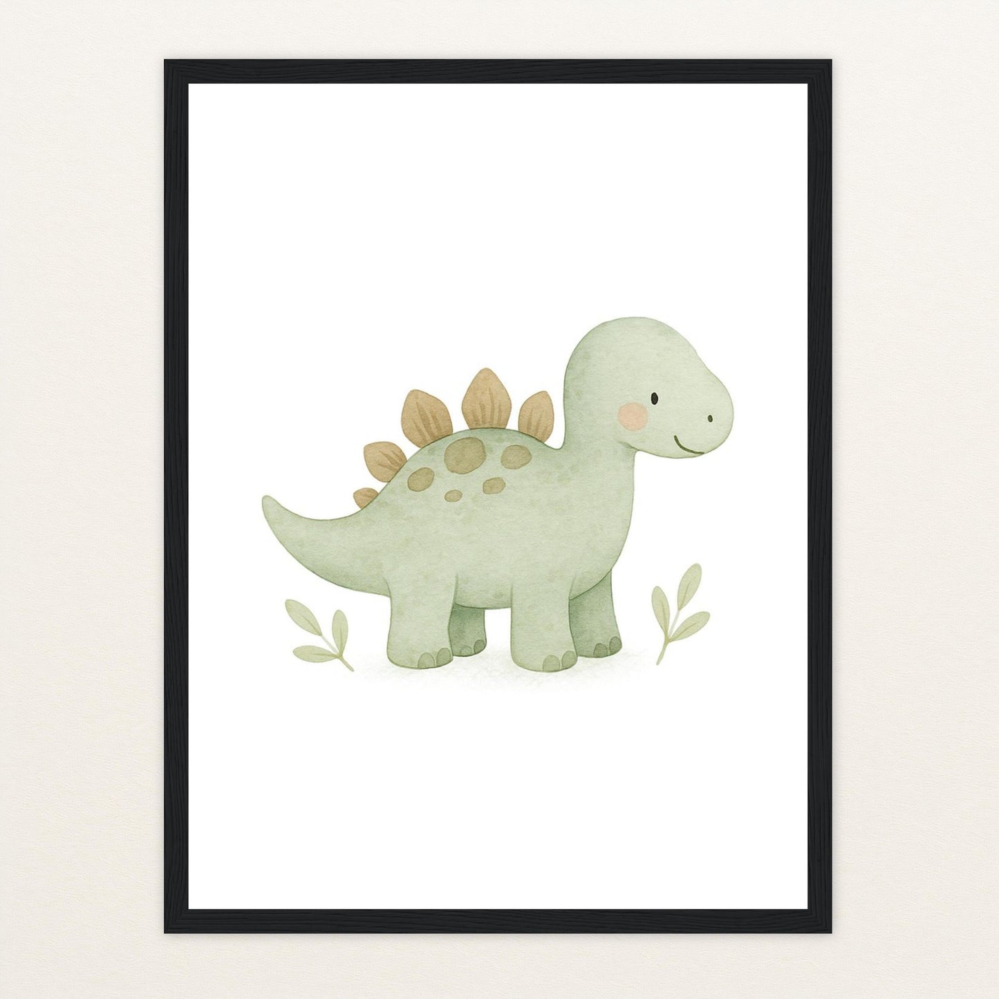 Dinosaurier Stegosaurus Poster mit Holzrahmen von tinylearner
