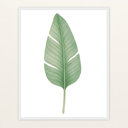 Strelitzien-Blatt Poster mit Holzrahmen von tinylearner