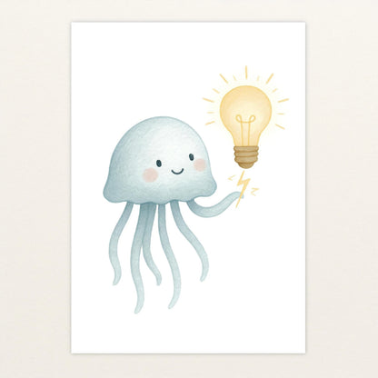 Quinn die Qualle - Motiv: "Glühbirne" Poster von tinylearner