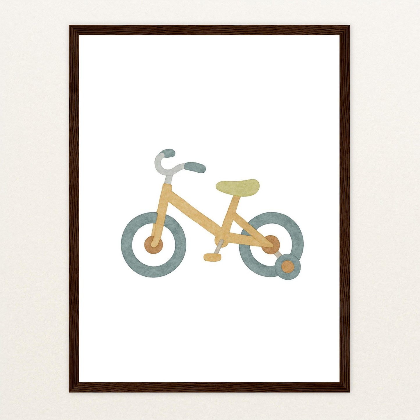 Fahrrad Poster mit Holzrahmen von tinylearner