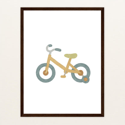 Fahrrad Poster mit Holzrahmen von tinylearner